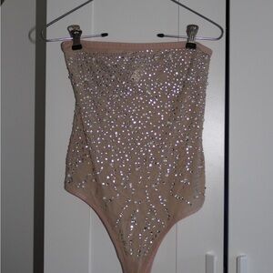 Elegant Nude Shapewear with Rhinestone Accents